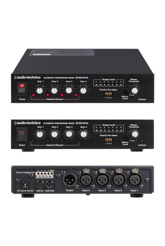 Audio-Technica AT-MX341b - Automatický mixer vybavený 4 přepínatelnými mikrofonními nebo linkovými kanály